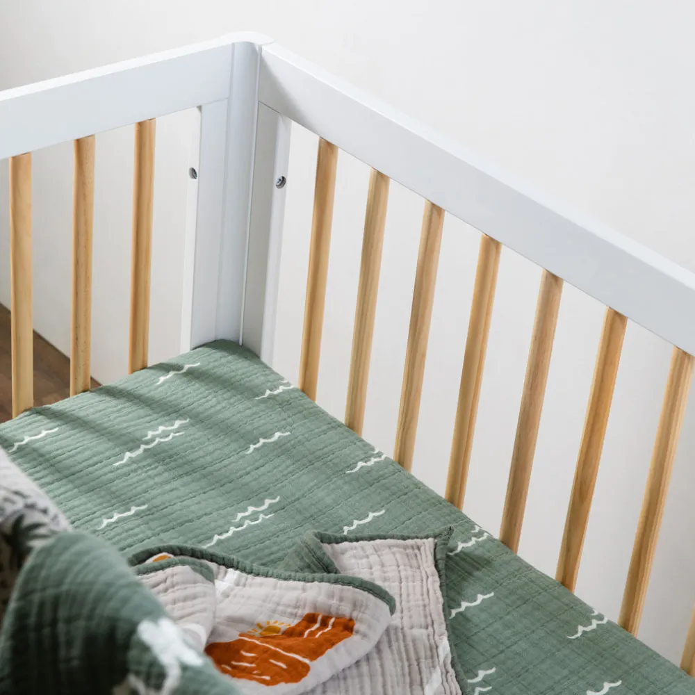 Mini Crib Sheet In GOTS Certified Organic Muslin Cotton