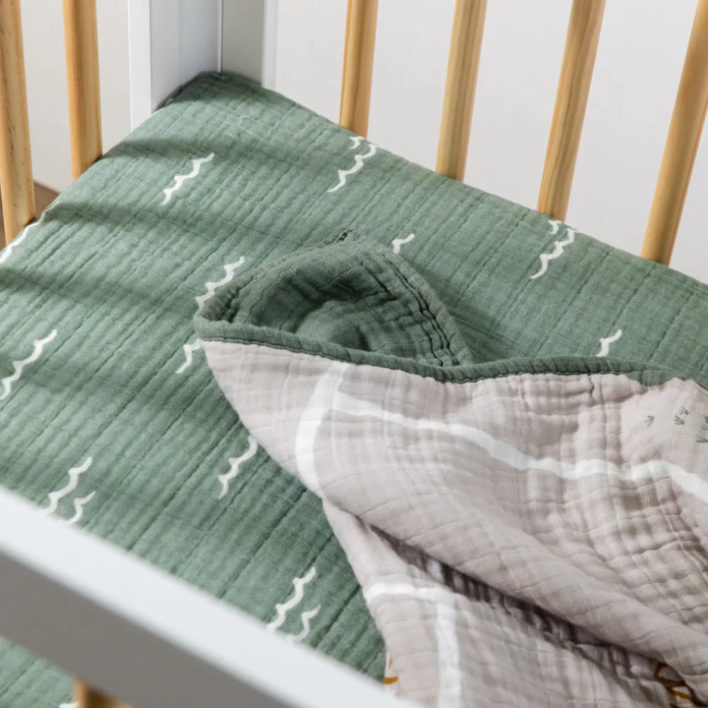 Mini Crib Sheet In GOTS Certified Organic Muslin Cotton
