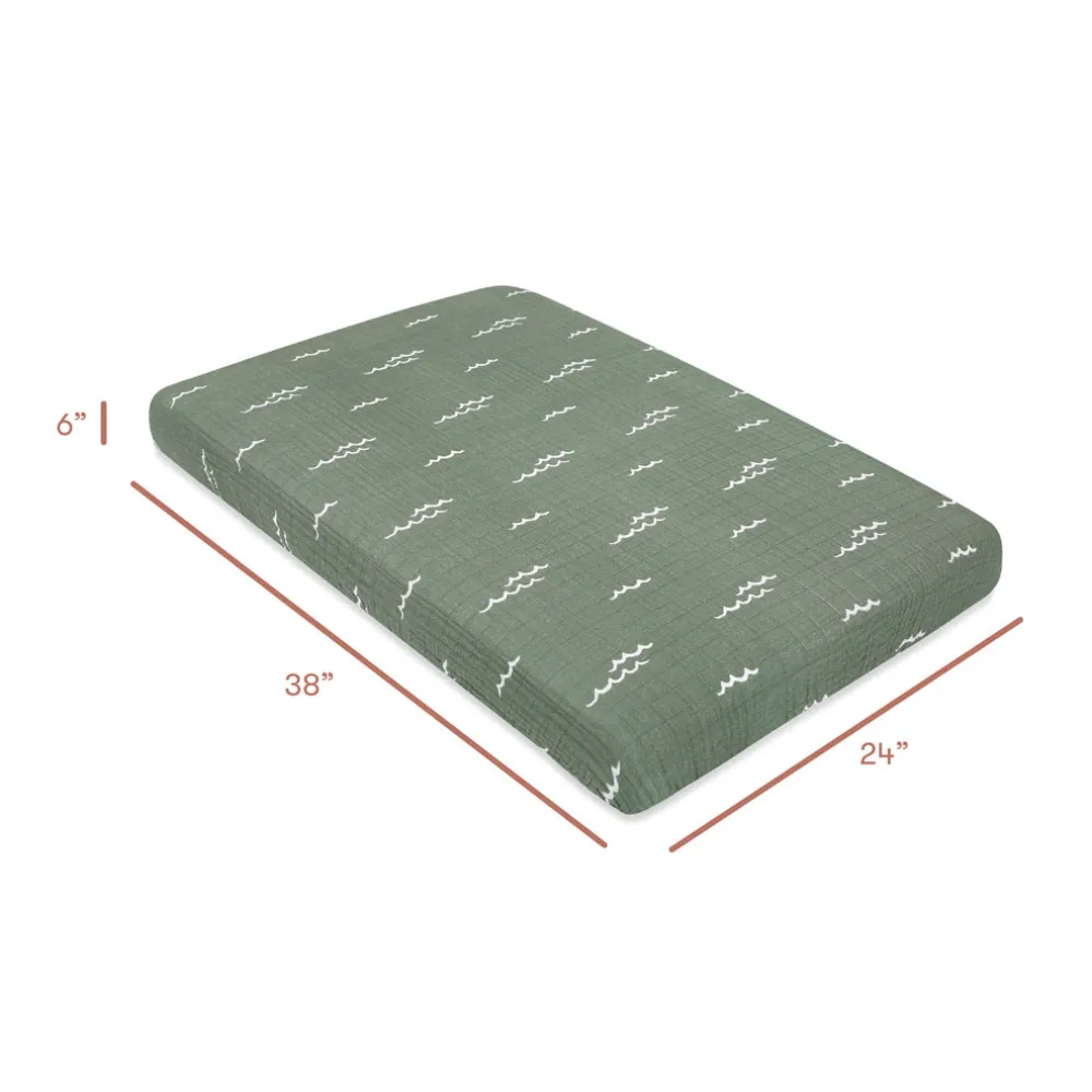 Mini Crib Sheet In GOTS Certified Organic Muslin Cotton