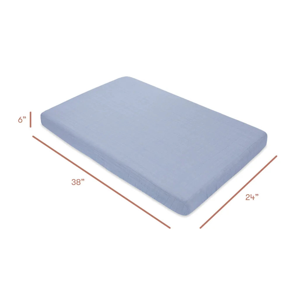 Mini Crib Sheet In GOTS Certified Organic Muslin Cotton