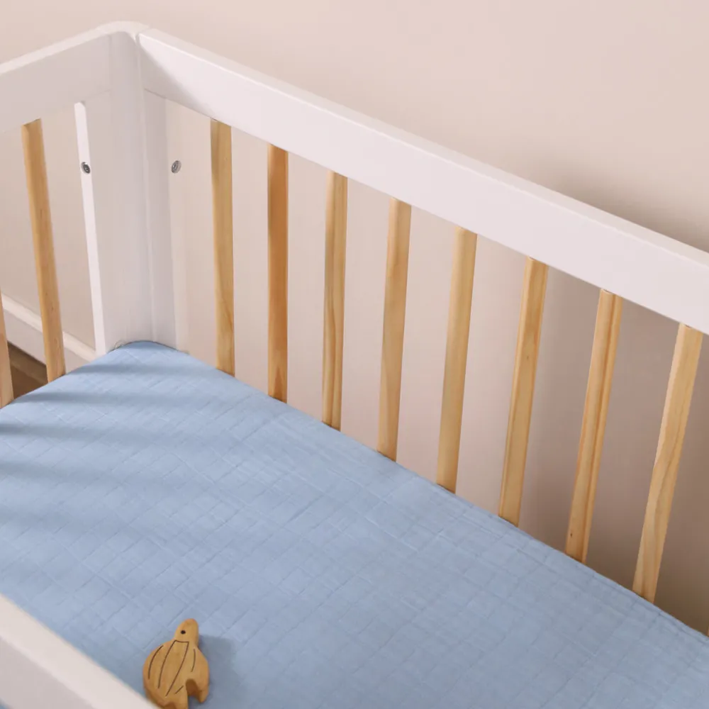 Mini Crib Sheet In GOTS Certified Organic Muslin Cotton
