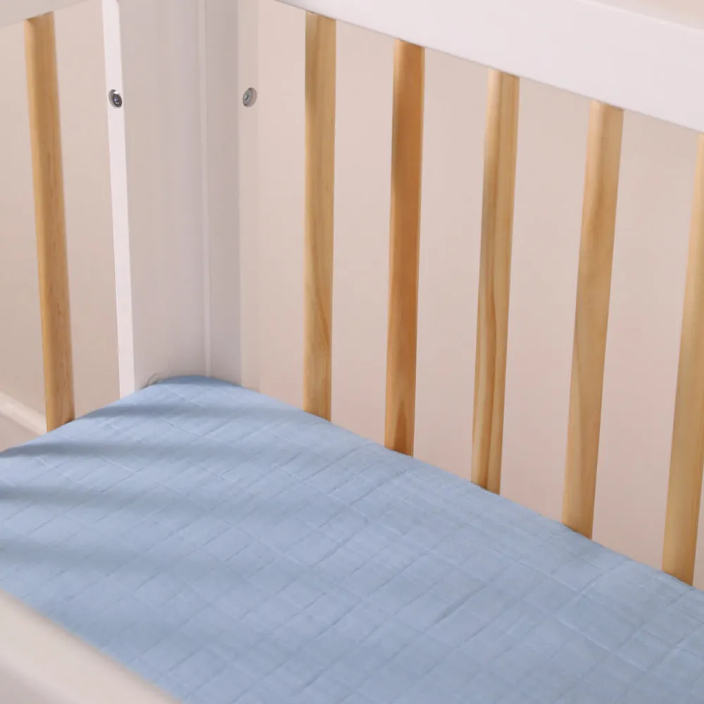 Mini Crib Sheet In GOTS Certified Organic Muslin Cotton