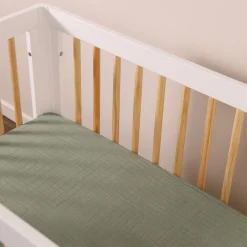 Mini Crib Sheet In GOTS Certified Organic Muslin Cotton