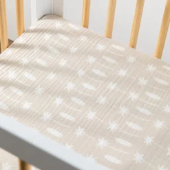 Mini Crib Sheet In GOTS Certified Organic Muslin Cotton