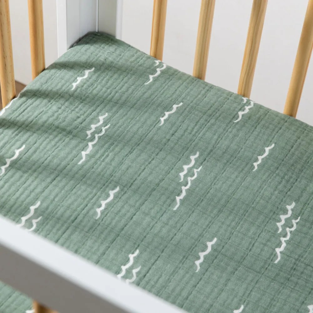 Mini Crib Sheet In GOTS Certified Organic Muslin Cotton