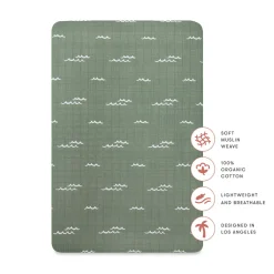 Mini Crib Sheet In GOTS Certified Organic Muslin Cotton