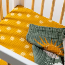 Mini Crib Sheet In GOTS Certified Organic Muslin Cotton