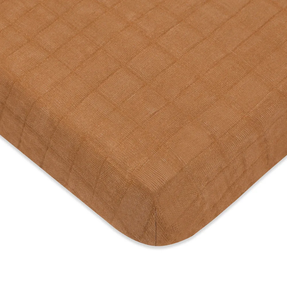 Mini Crib Sheet In GOTS Certified Organic Muslin Cotton