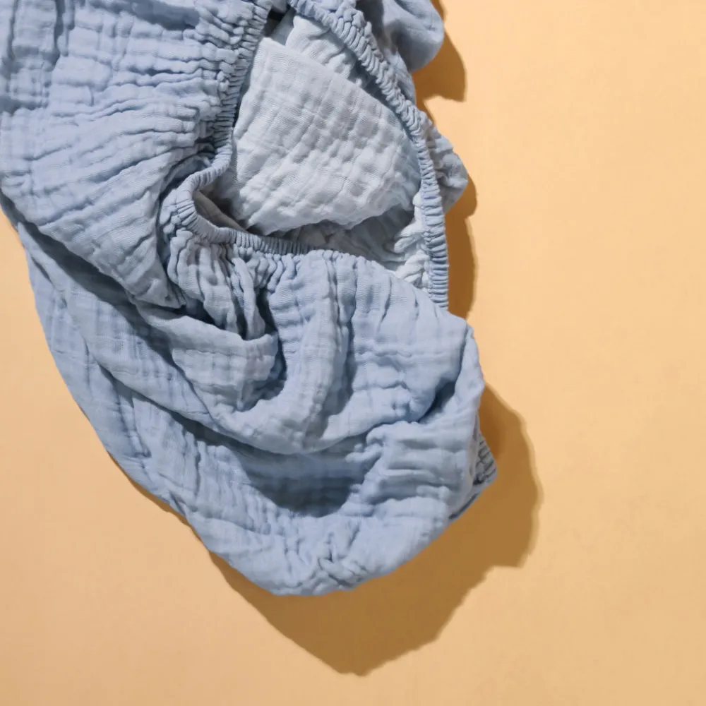 Mini Crib Sheet In GOTS Certified Organic Muslin Cotton