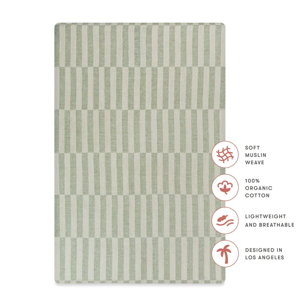 Mini Crib Sheet In GOTS Certified Organic Muslin Cotton