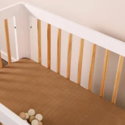 Mini Crib Sheet In GOTS Certified Organic Muslin Cotton