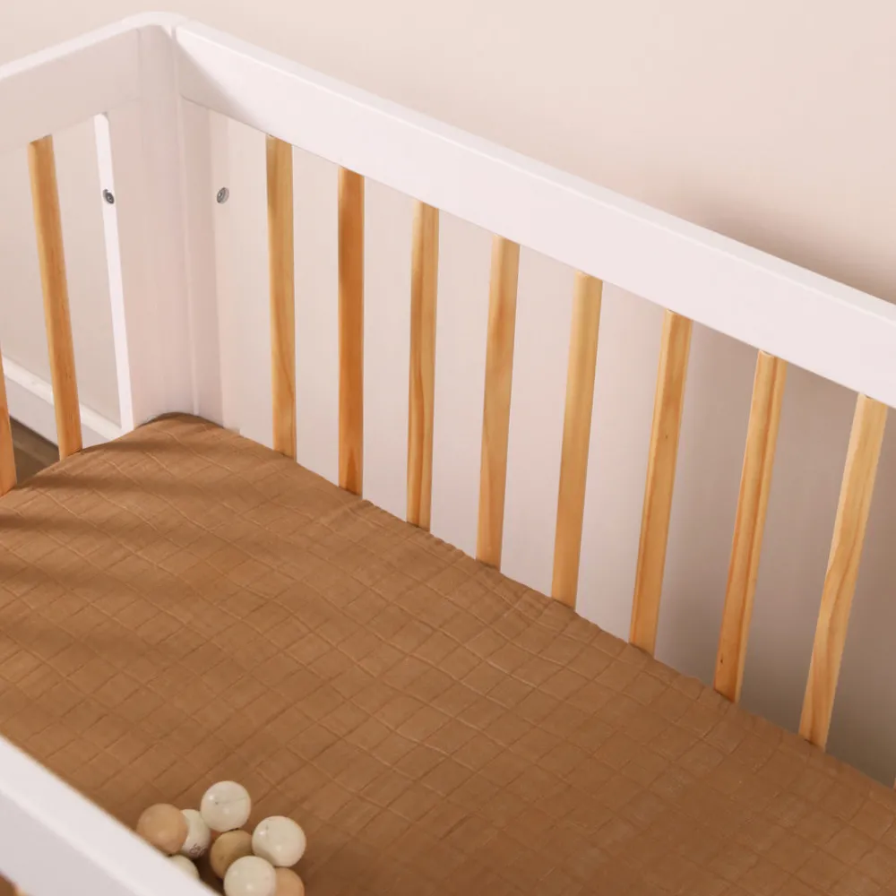 Mini Crib Sheet In GOTS Certified Organic Muslin Cotton