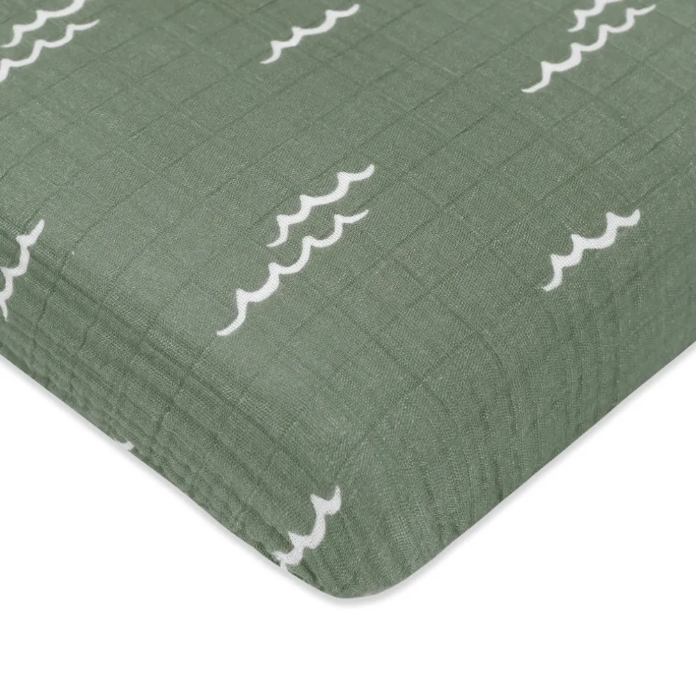 Mini Crib Sheet In GOTS Certified Organic Muslin Cotton