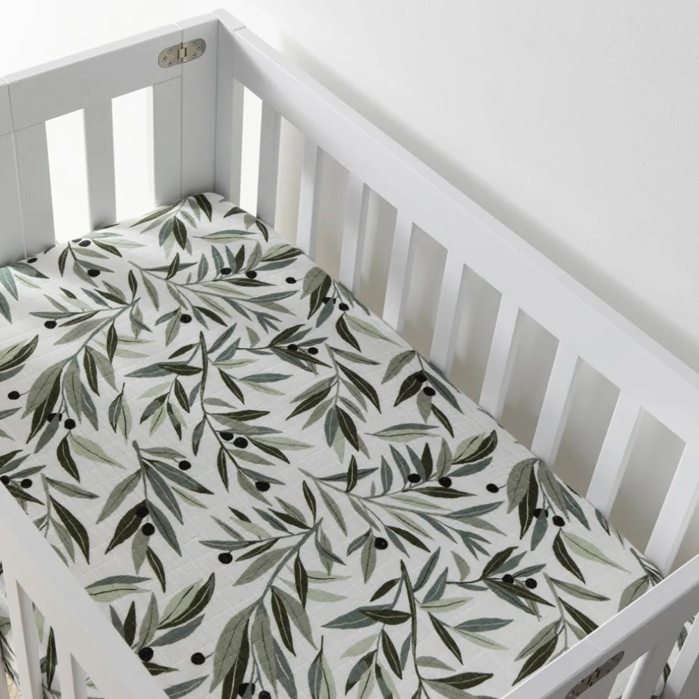 Mini Crib Sheet In GOTS Certified Organic Muslin Cotton