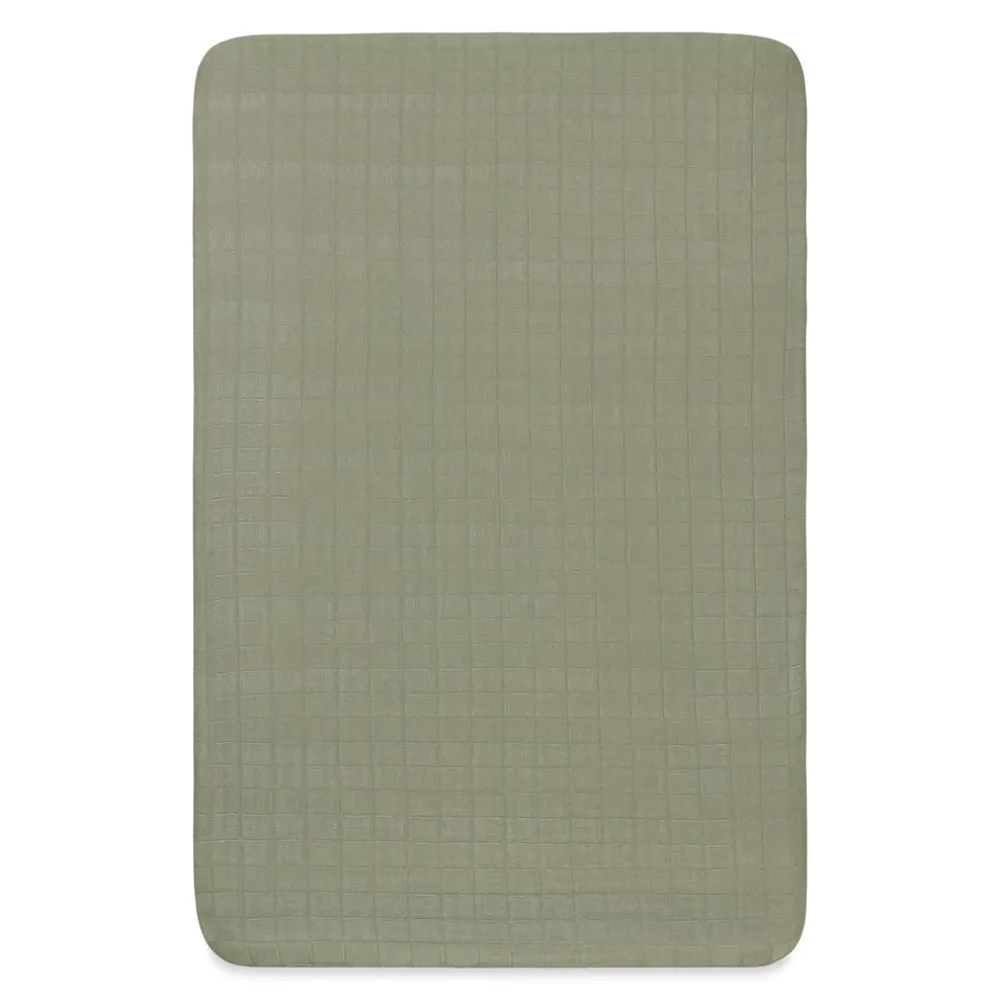Mini Crib Sheet In GOTS Certified Organic Muslin Cotton
