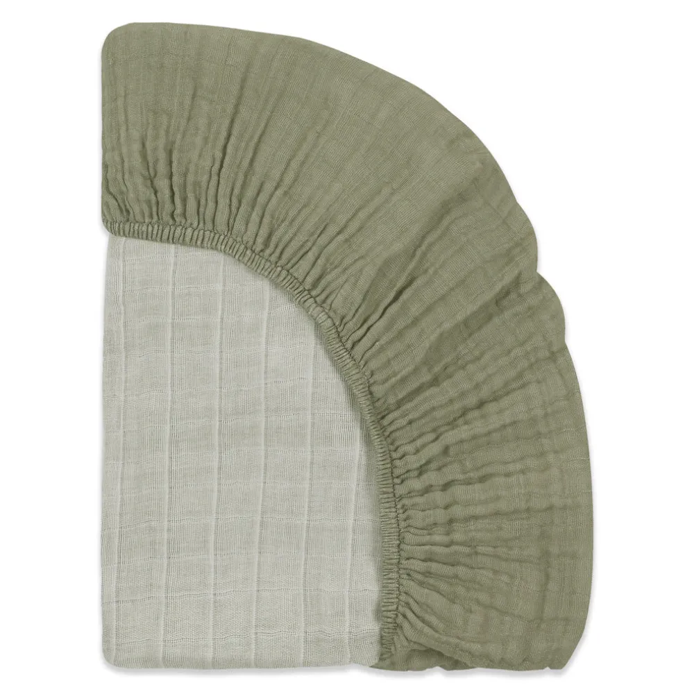 Mini Crib Sheet In GOTS Certified Organic Muslin Cotton