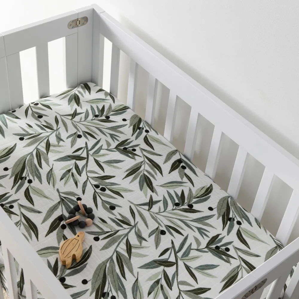 Mini Crib Sheet In GOTS Certified Organic Muslin Cotton