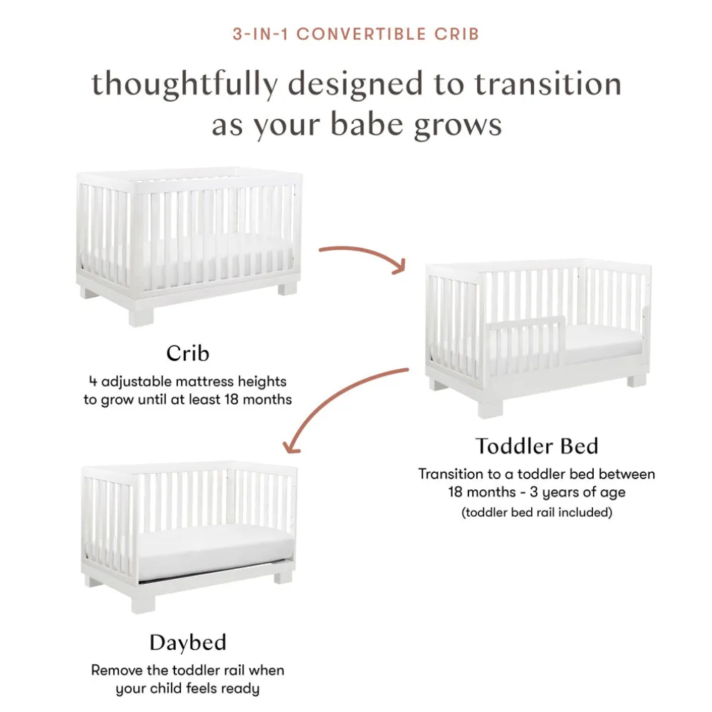 Modo 3-in-1 Convertible Crib with Toddler Bed Conversion Kit