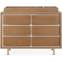Novella 6 Drawer Dresser in Stained Ash and Ivory