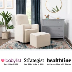 Olive Glider With Ottoman