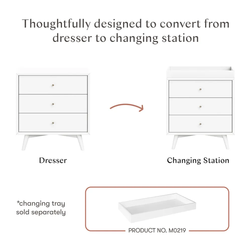 Palma 3-Drawer Compact Assembled Dresser (34")