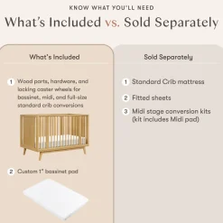 Palma 8-in-1 Convertible All-Stages Crib with Bassinet & Toddler Bed Kits