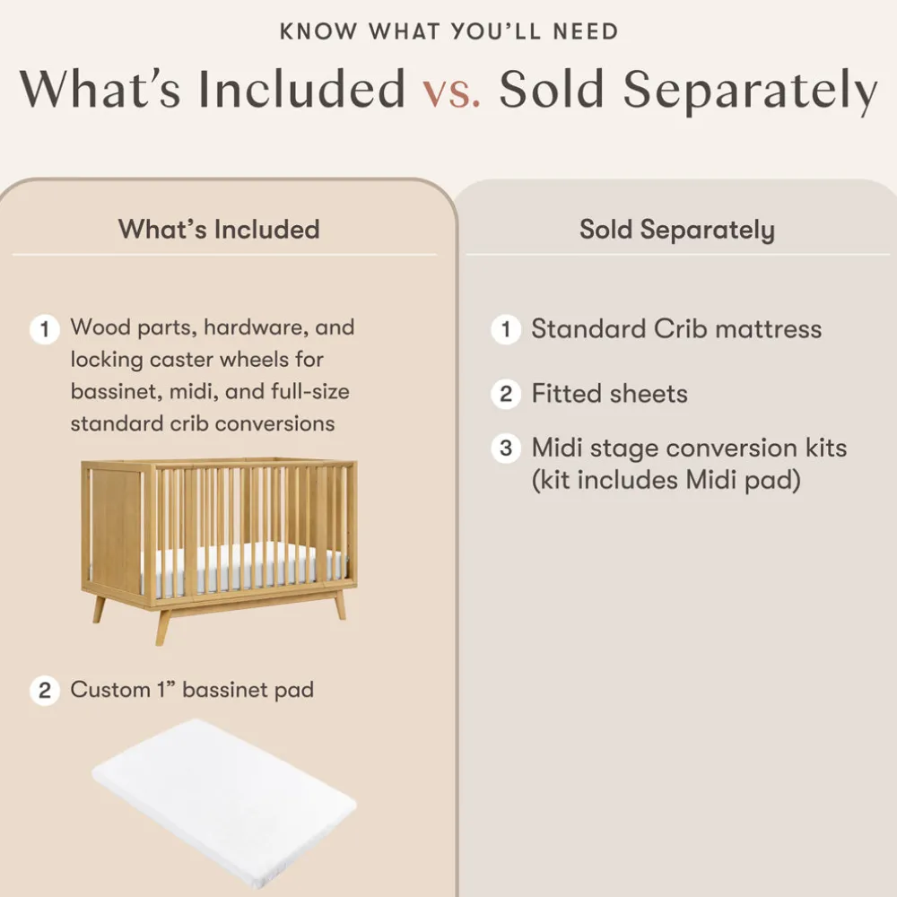 Palma 8-in-1 Convertible All-Stages Crib with Bassinet & Toddler Bed Kits
