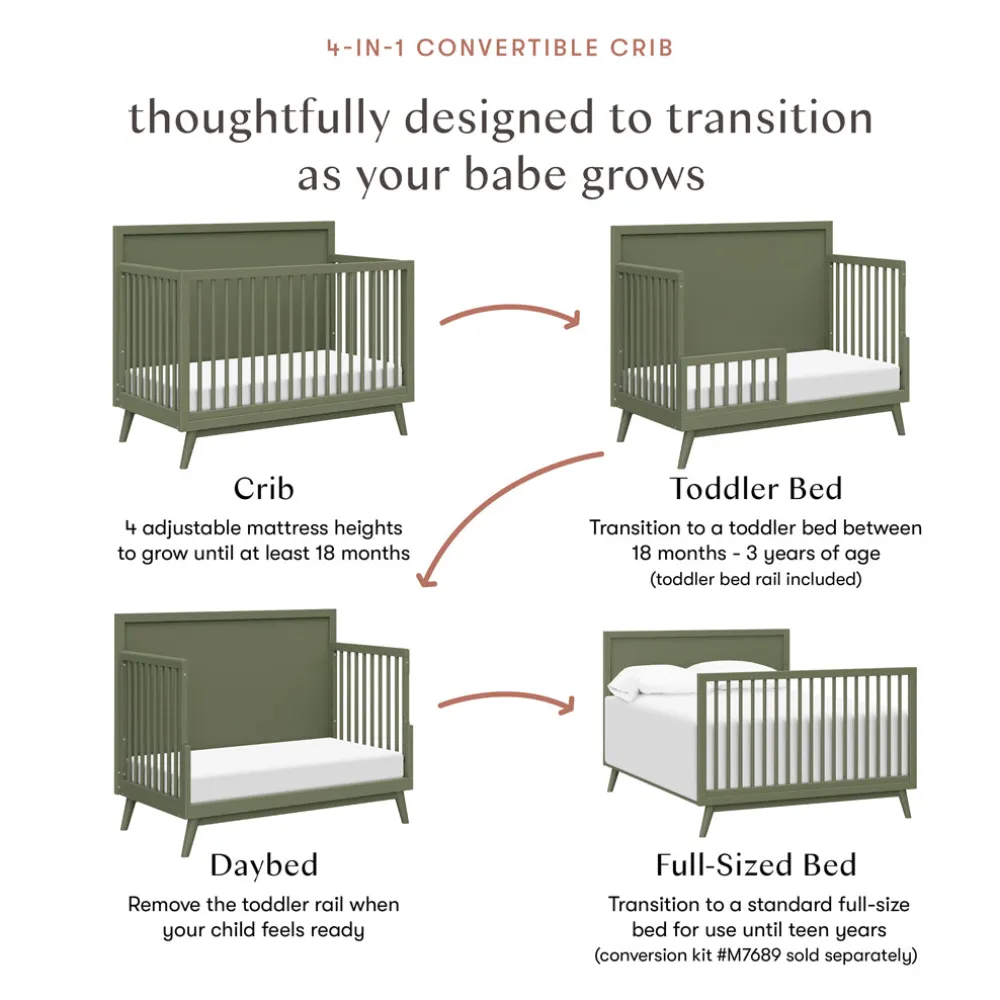 Palma 4-in-1 Convertible Crib + Toddler Bed Conversion Kit