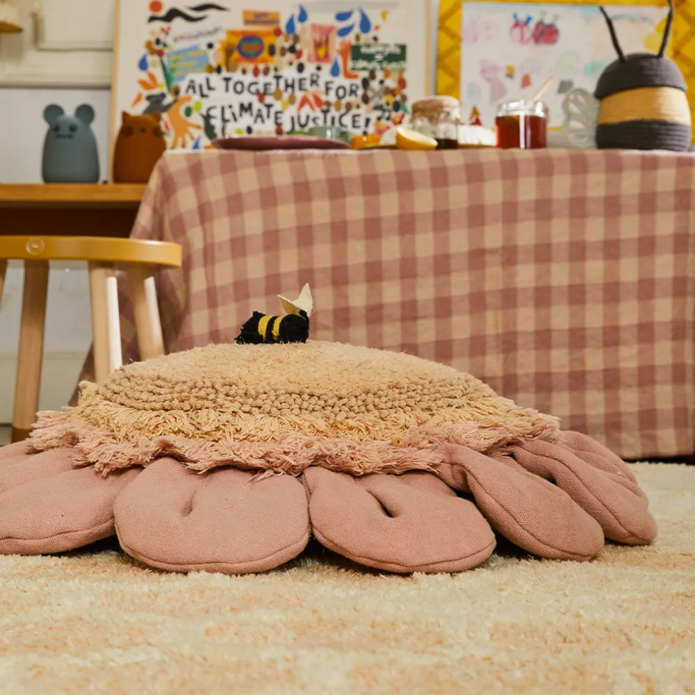 Pink Daisy Floor Cushion