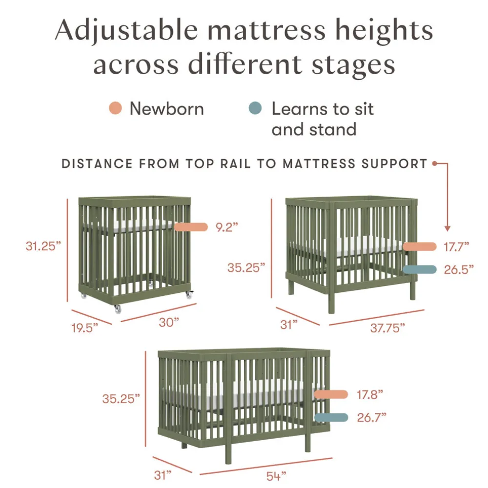 Pogo 8-in-1 Convertible Crib with All-Stages Conversion Kits