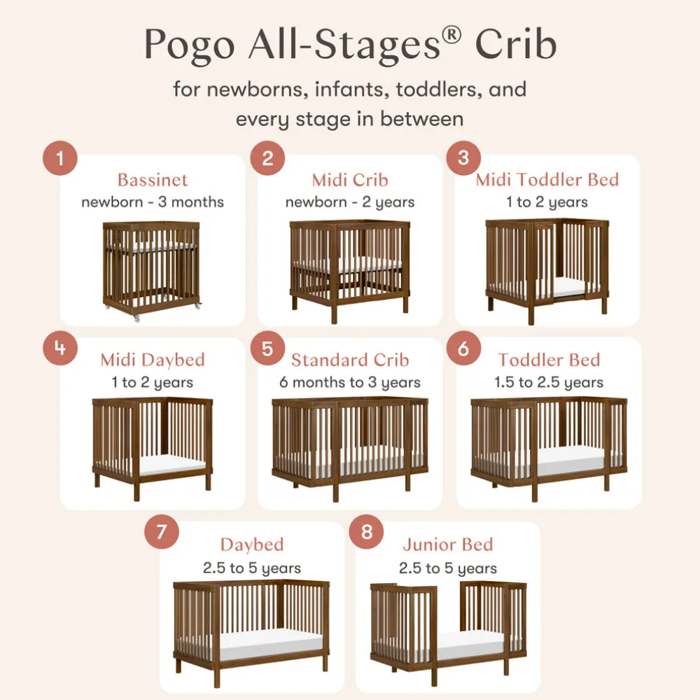 Pogo 8-in-1 Convertible Crib with All-Stages Conversion Kits