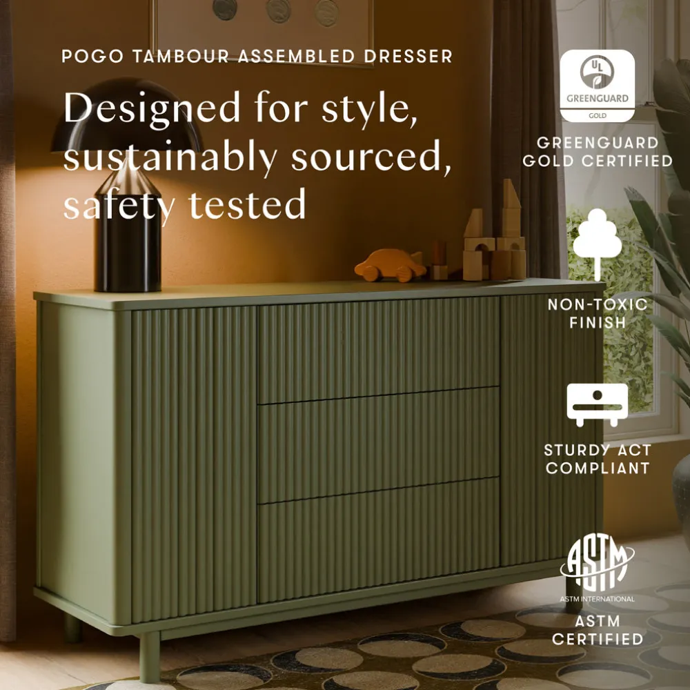 Pogo Tambour Extra Wide Assembled Dresser (58")