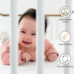 Pure Core 2-Stage Crib Mattress + Hybrid Quilted Waterproof Cover