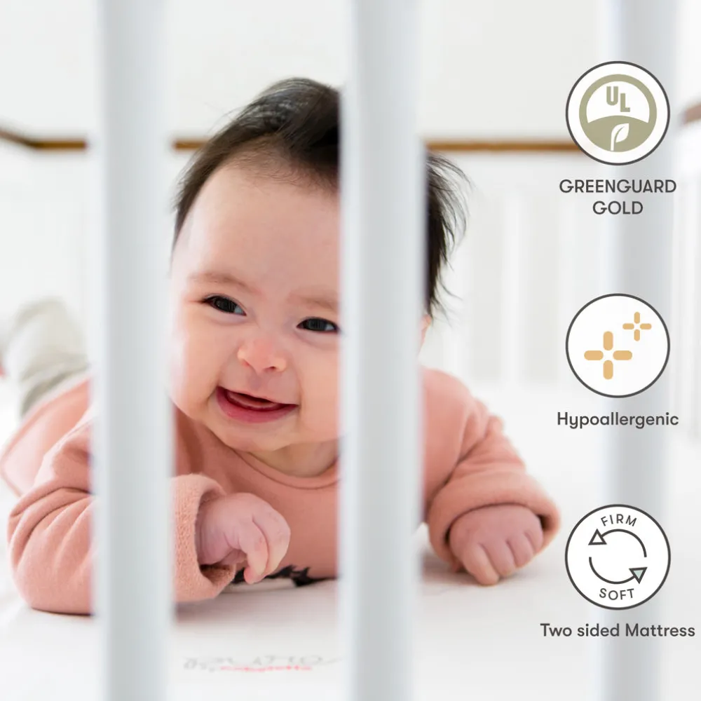 Pure Core 2-Stage Crib Mattress + Hybrid Quilted Waterproof Cover