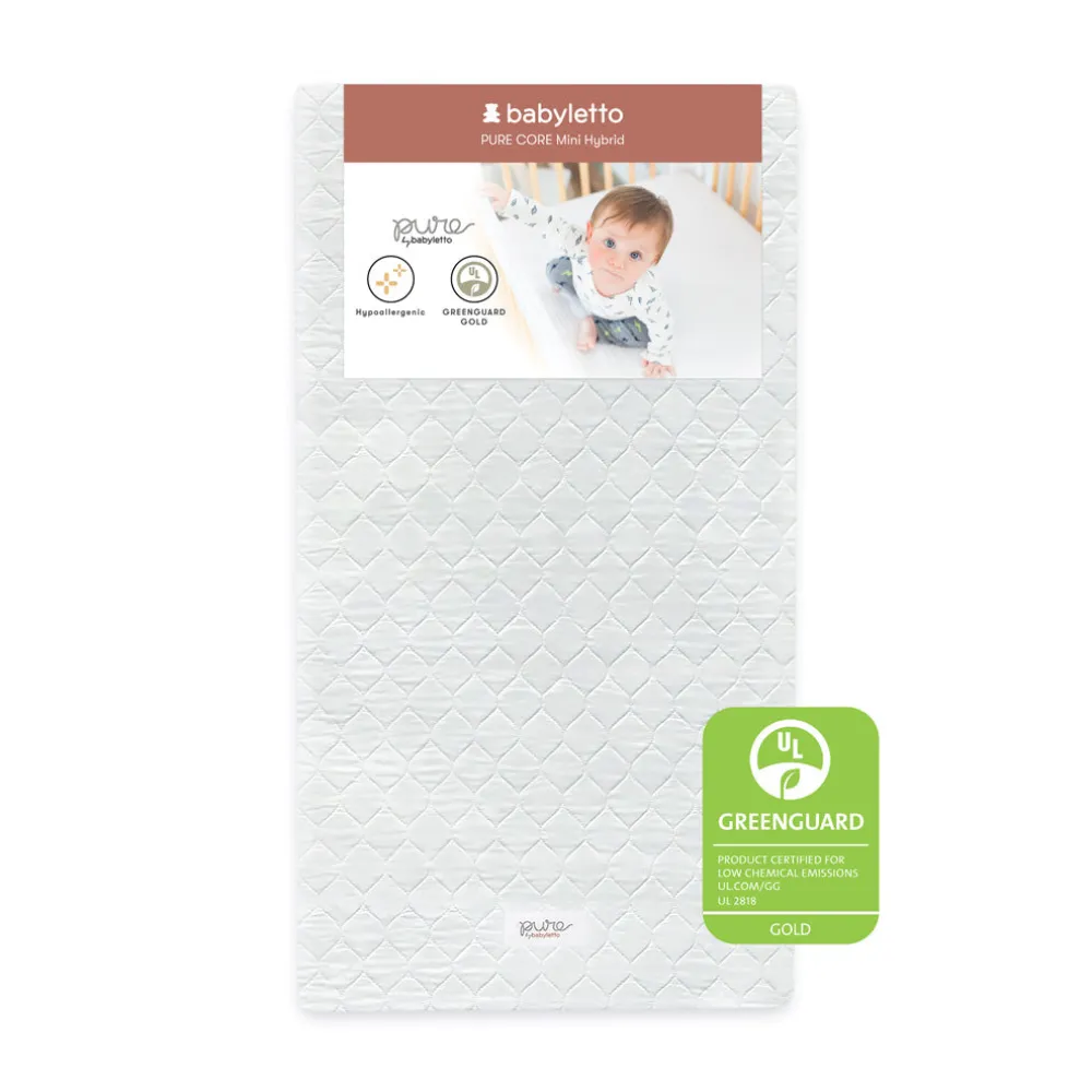 Pure Core 2-Stage Mini Crib Mattress + Hybrid Quilted Waterproof Cover