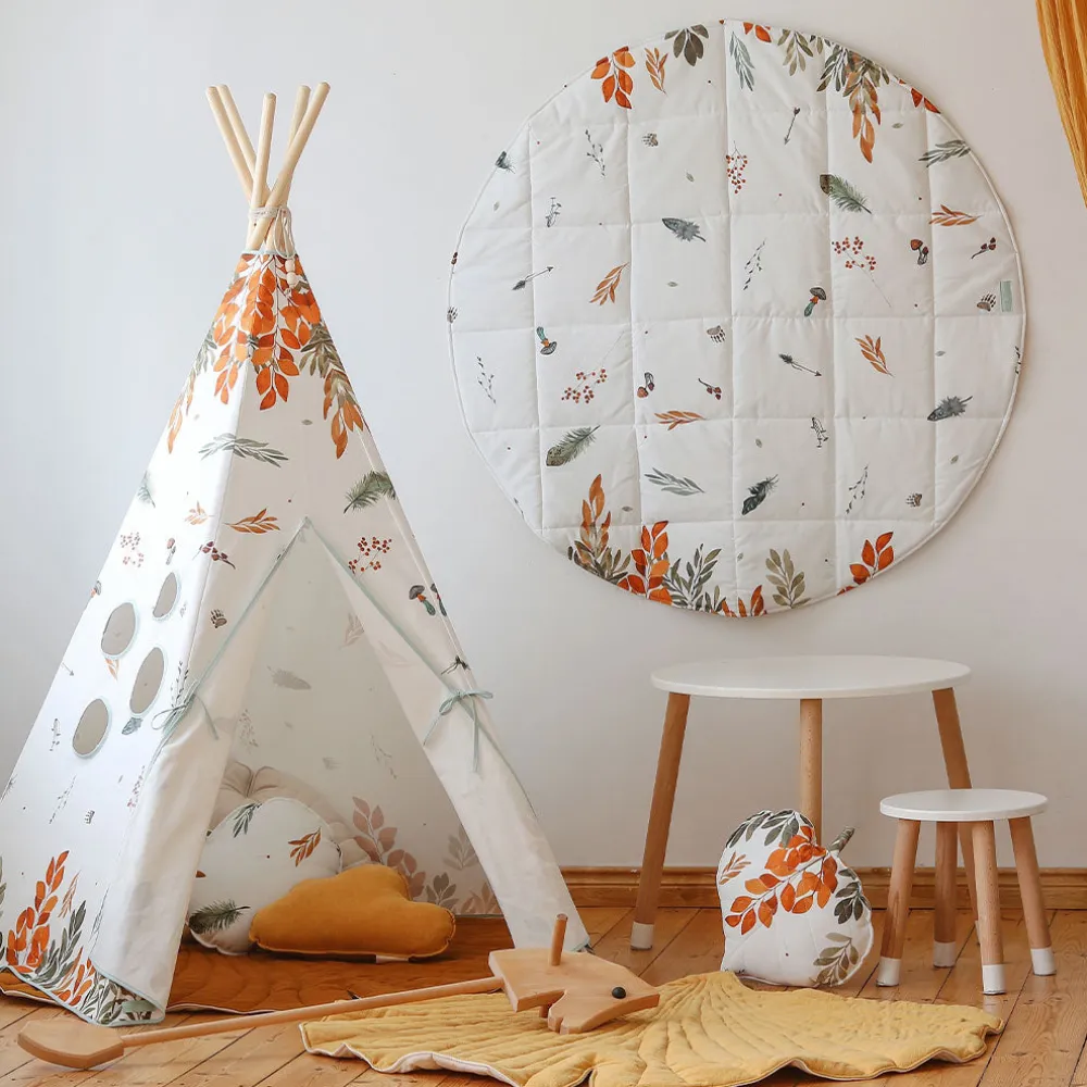 Round Cotton Mat with Pattern