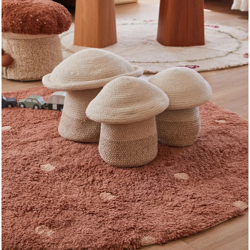 Round Dot Washable Rug