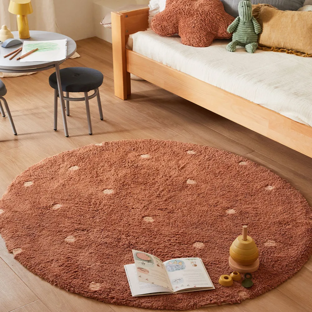 Round Dot Washable Rug