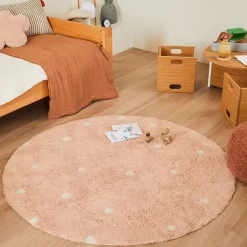 Round Dot Washable Rug