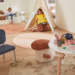 Round Dot Washable Rug