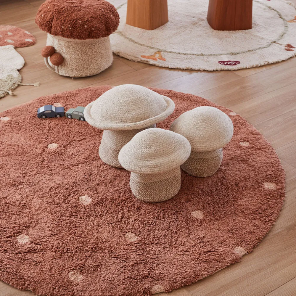 Round Dot Washable Rug