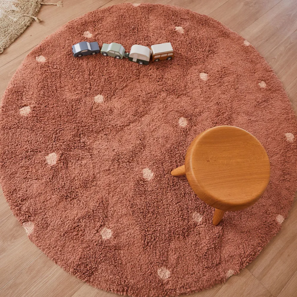 Round Dot Washable Rug