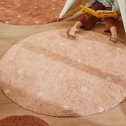 Round Dot Washable Rug