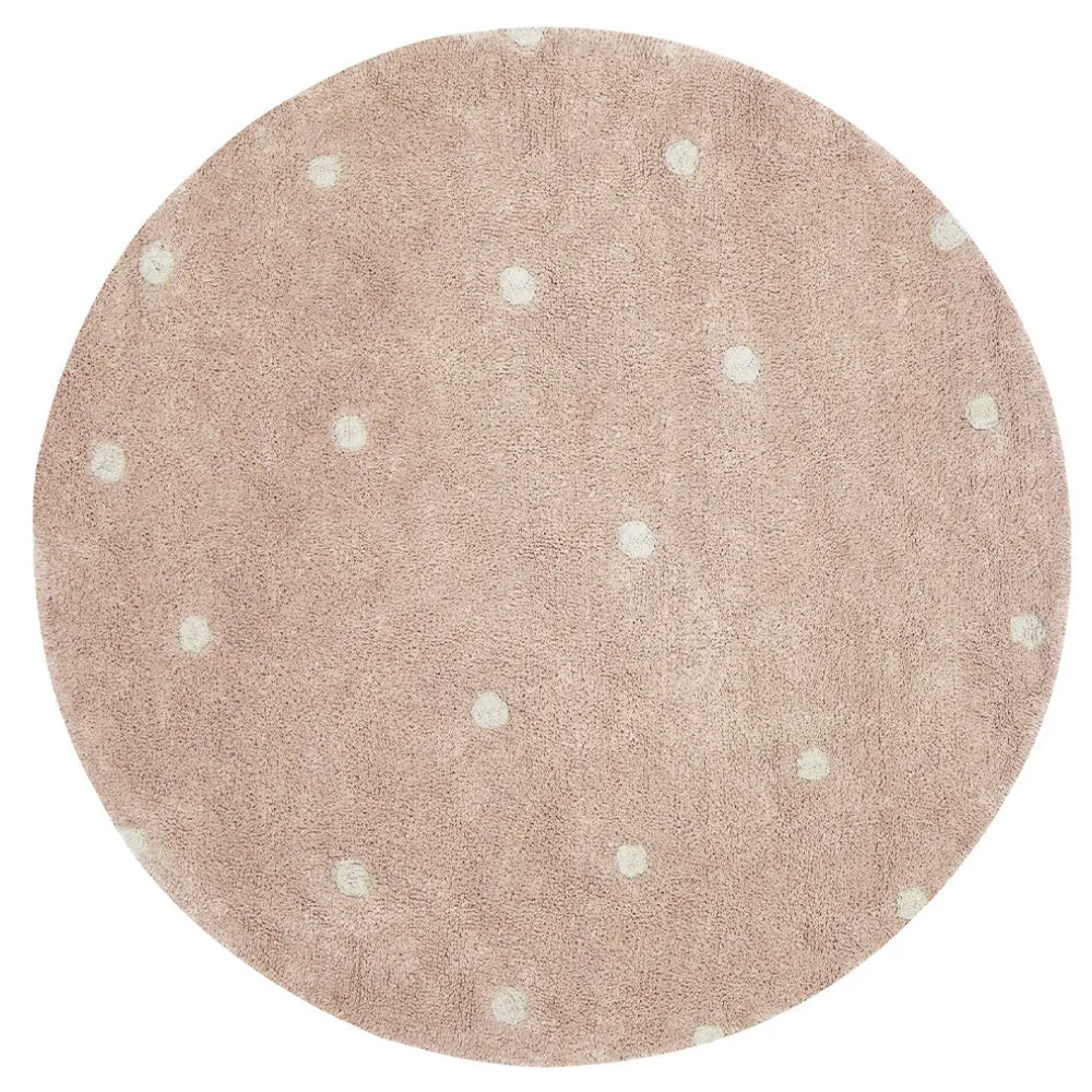 Round Dot Washable Rug
