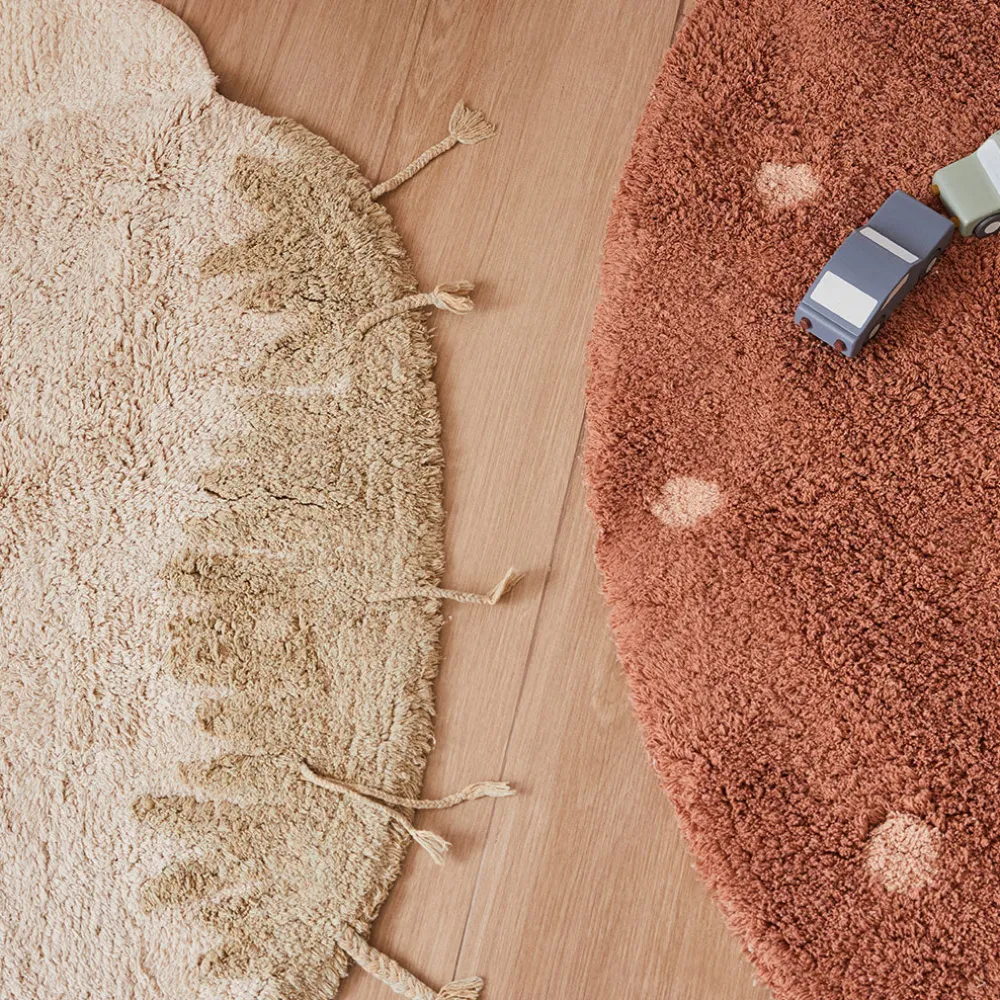 Round Dot Washable Rug