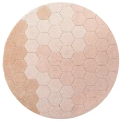 Round Honeycomb Washable Rug