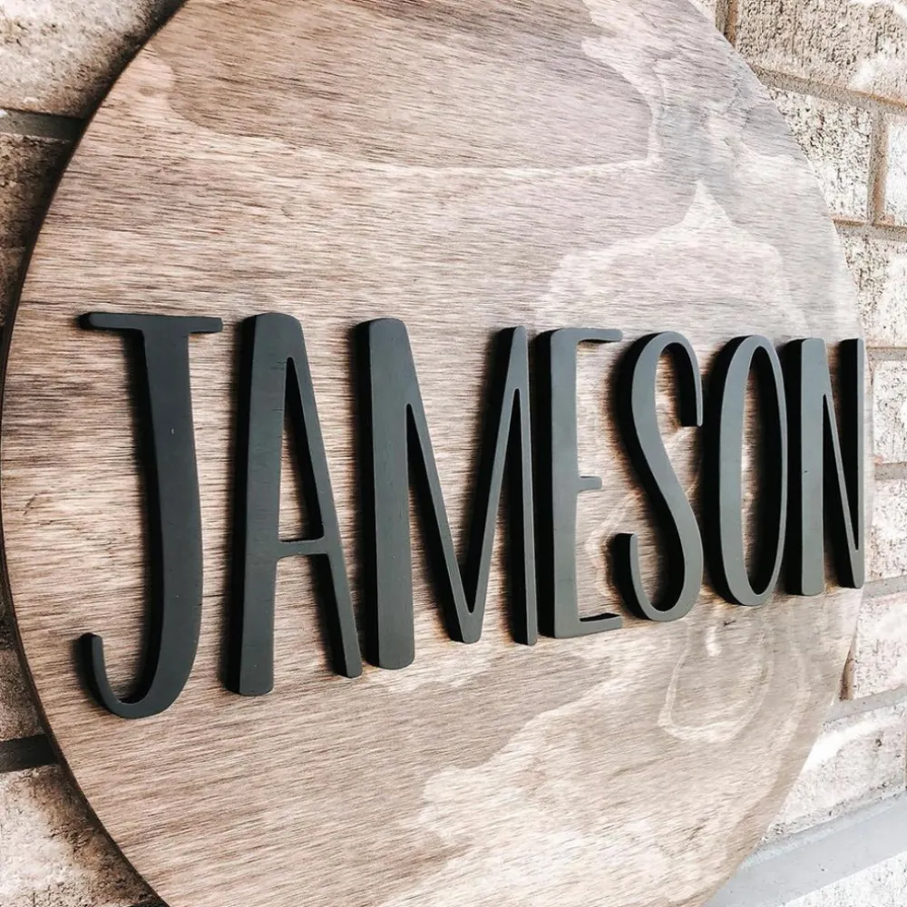 Round Nursery Name Sign
