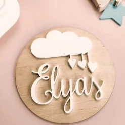 Round Nursery Name Sign