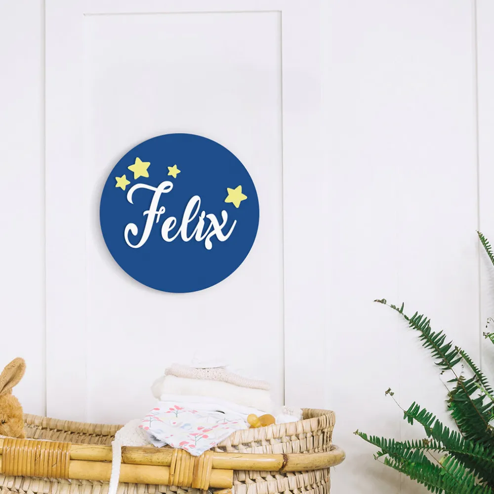 Round Nursery Name Sign