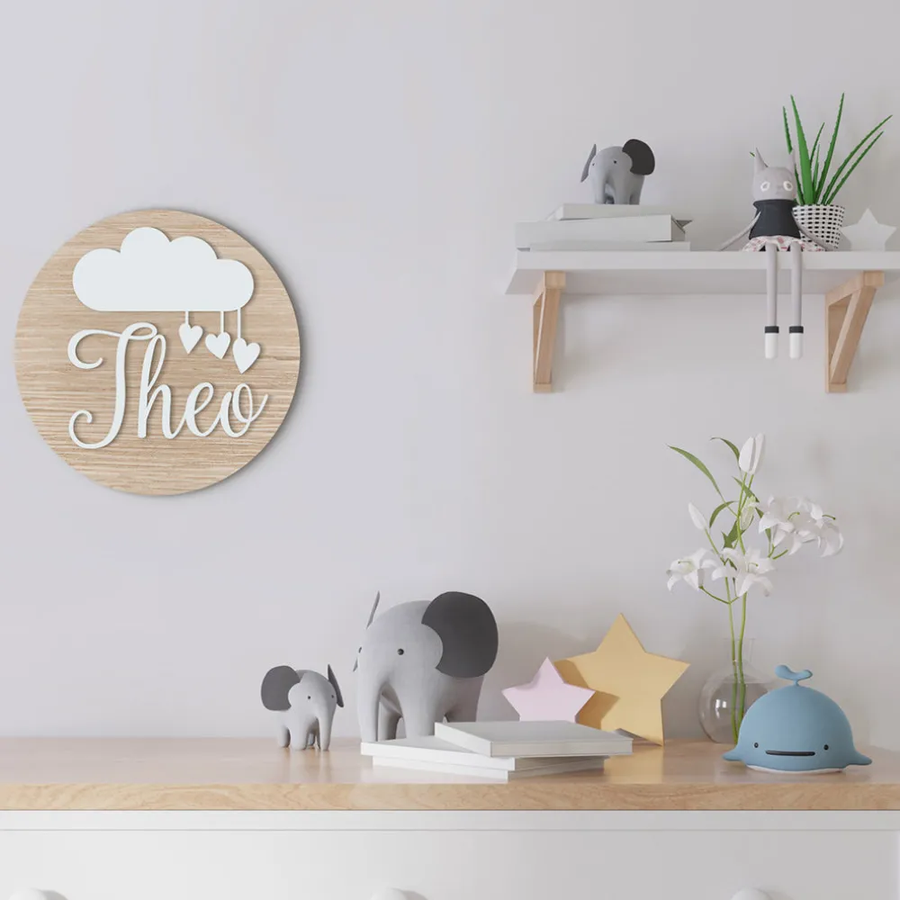 Round Nursery Name Sign
